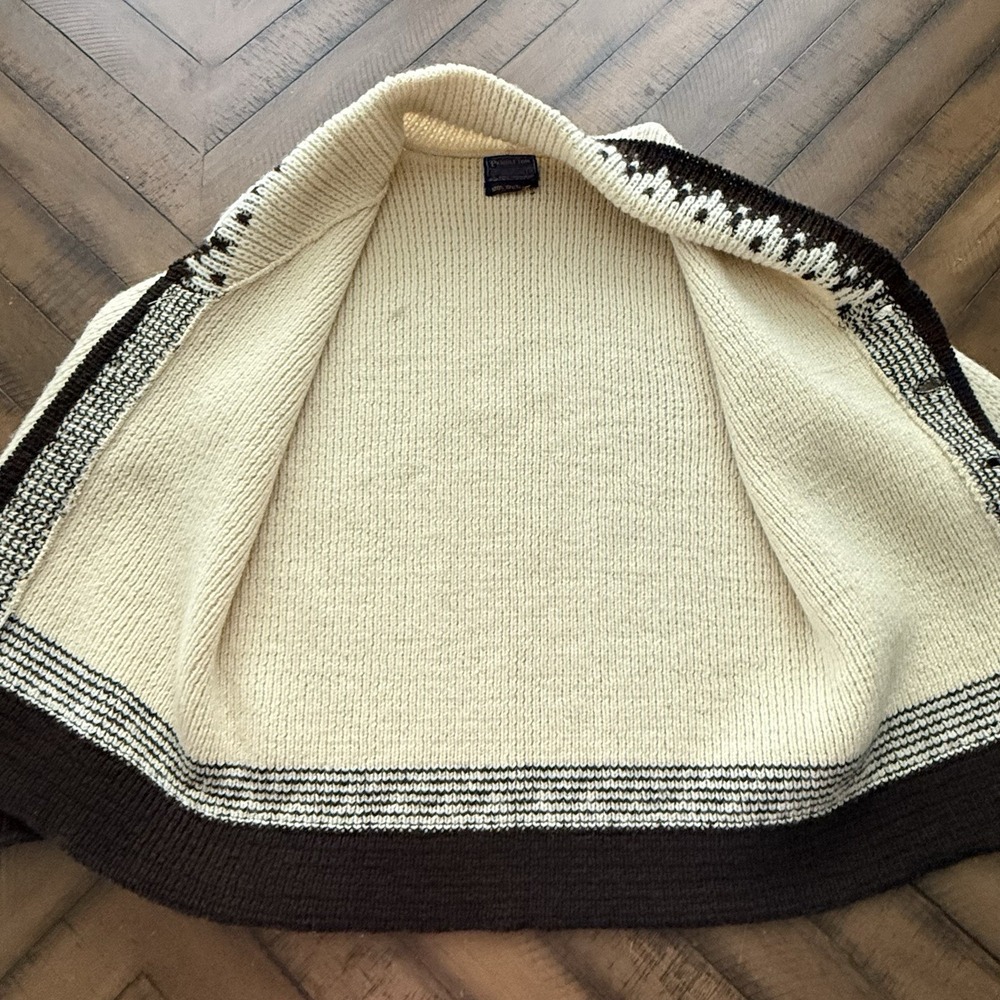 VTG 80S PENDLETON SHETLAND WOOL SHAWL COLLAR CARDIGAN USA MADE - Picture 7 of 11